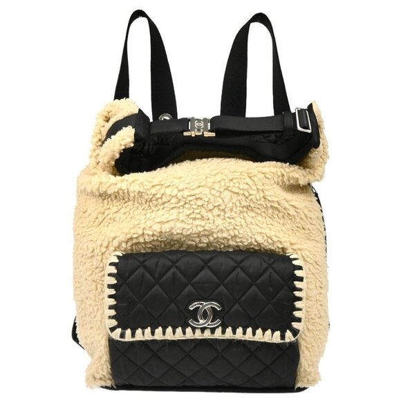 Chanel White Black Wool Nylon 2way Backpack 144488 main image 5